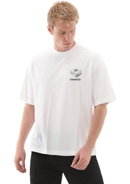 TB0A6KY31001 Timberland &AMP;#039;MY BOOTS&AMP;#039;&AMP;#039; Short Sleeve Tee Erkek T-Shirt Beyaz fiyatları