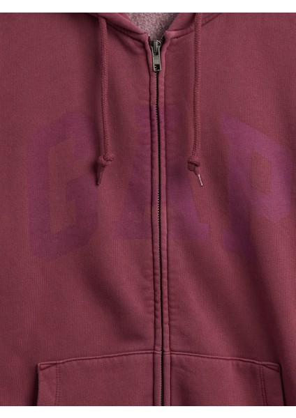 Erkek Bordo Vintagesoft Arch Gap Logo Tam Fermuarlı Sweatshirt fırsatları