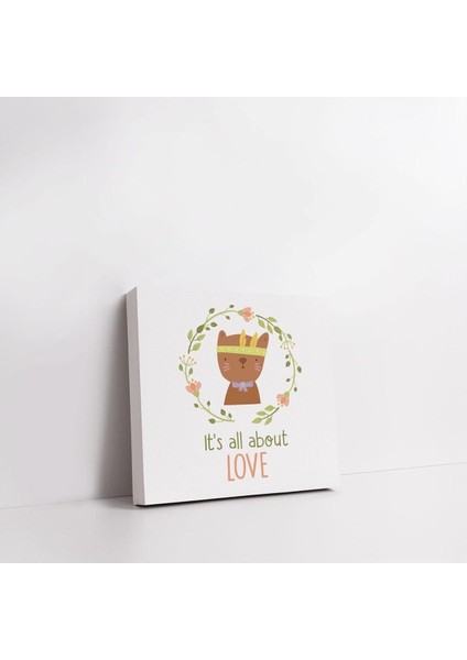 Sevgi Temalı Bebek Odasına Özel Kanvas Tasarımı Tablo 30X40 cm 25 x 25 cm