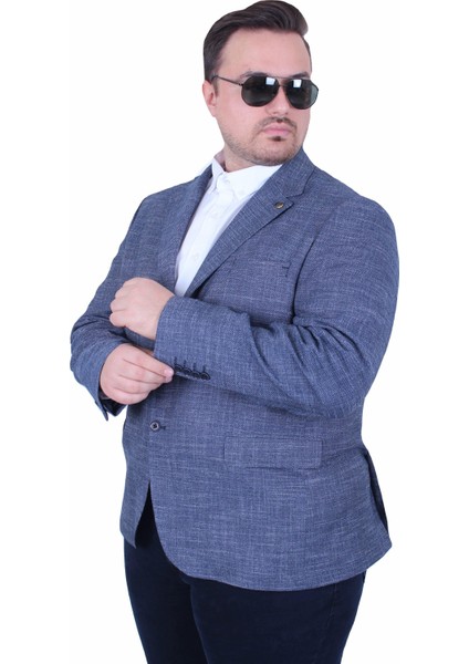 Mocgrande Erkek Büyük Beden 6 Drop Blazer Tuna Ceket 500601 Lacıvert modelleri