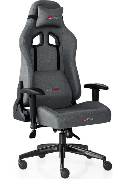 15&apos;li Profesyonel Oyuncu Koltuğu Kumaş Gri/siyah