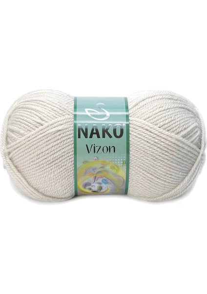 1 Adet Vizon Premium Akrilik El Örgü Ipi Yünü Renk NO:6383 Mantar Beji