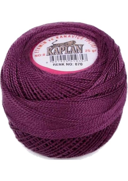 Kaplan Etamin ve Kanaviçe Ipi 8 No Kod/renk: 870 - Royaleks