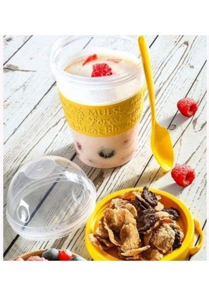 Dondurma Kabı Kaşıklı Yoğurt Kabı Kaşıklı Pratik Çok Kullanım Amaçlı ROYALEKS-AP-9199