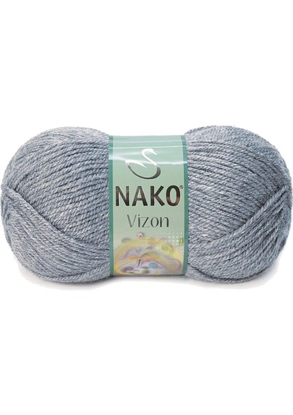 5 Adet Vizon Premium Akrilik El Örgü Ipi Yünü Renk NO:194 Sis Gri fiyatları