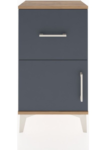 Arges Komodin 3 Raflı Tek Kapaklı 44X30X80 Çam-Antrasit fiyatları