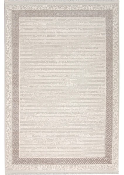 Batres Çerçeveli Krem Akrilik Makine Halısı