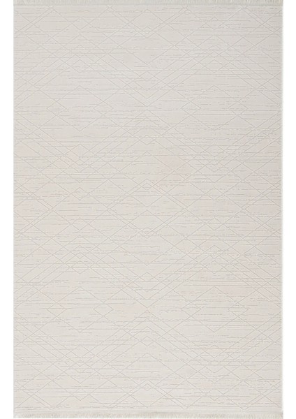 Arges Çerçeveli Krem Akrilik Makine Halısı