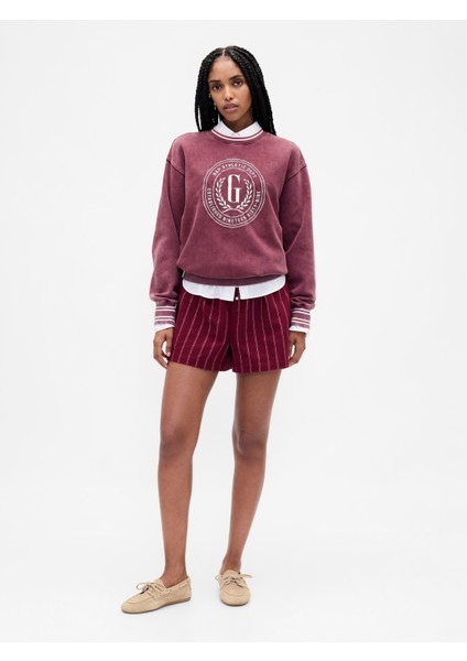 Kadın Bordo Gap Logo Flannel Boxer Şort fırsatları