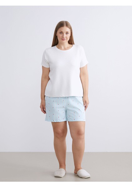 Yeni Sezon Beli Lastikli Baskılı Kadın Şort Pijama Altı fiyatları