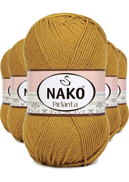 5 Adet Pırlanta Amigurumi El Örgü Ipi Yünü Altın 6706