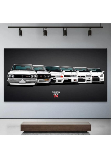 Kanvas Tablo Nissan Gtr Araba Koleksiyonu Dekoratif Kanvas Tablo 30 x 60