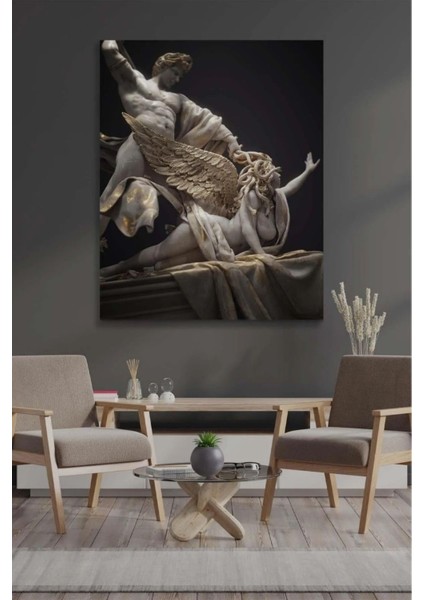 Kanvas Tablo Medusa Yılan Saçlı Kadın Heykel Mitoloji Zeus Heykel Kanvas Tablo 40 x 60