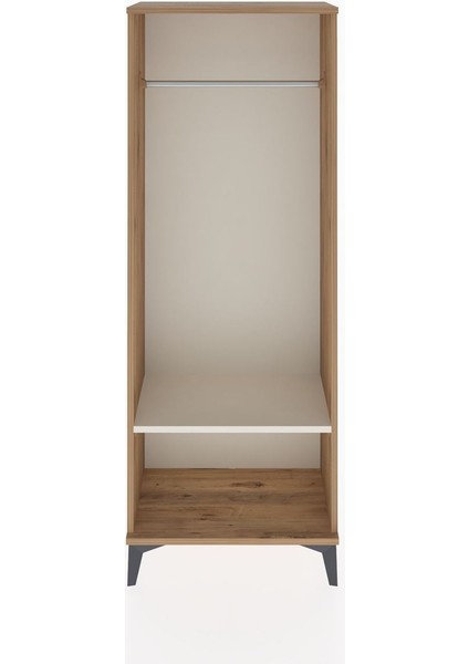 Arges Dolap Tek Raflı Kapaklı Tek Askılı 60X30X163 Çam-Aytaşı