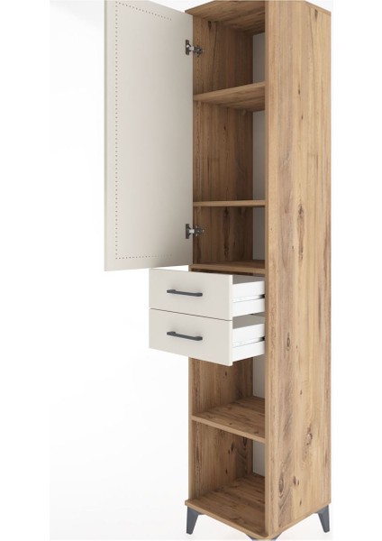 Hyperion Dolap 4 Raflı 2 Çekmeceli Tek Kapaklı 44X44X221 Çam-Aytaşı indirimleri
