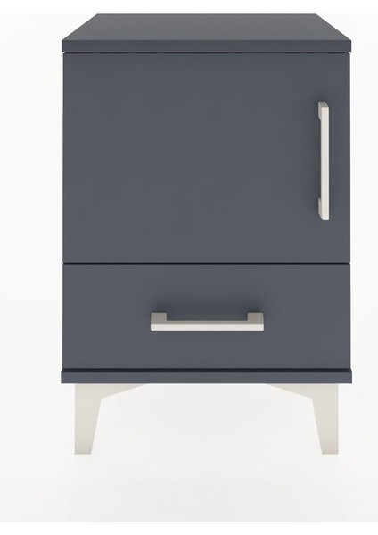 Arges Komodin 2 Raflı Tek Kapaklı 44X30X64 Antrasit-Antrasit