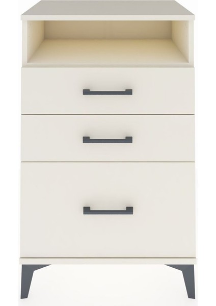 Hyperion Komodin Tek Raflı 3 Çekmeceli 60X44X96 Aytaşı-Aytaşı