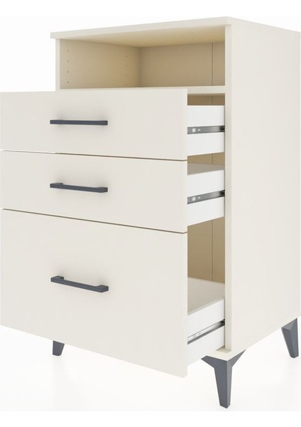 Hyperion Komodin Tek Raflı 3 Çekmeceli 60X44X96 Aytaşı-Aytaşı fırsatları