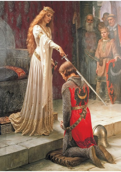 Edmund Blair Leighton The Accolade Onur Töreni 120 , 255 , 500 , 1000 Parça Ahşap (Mdf) Puzzle Yapboz