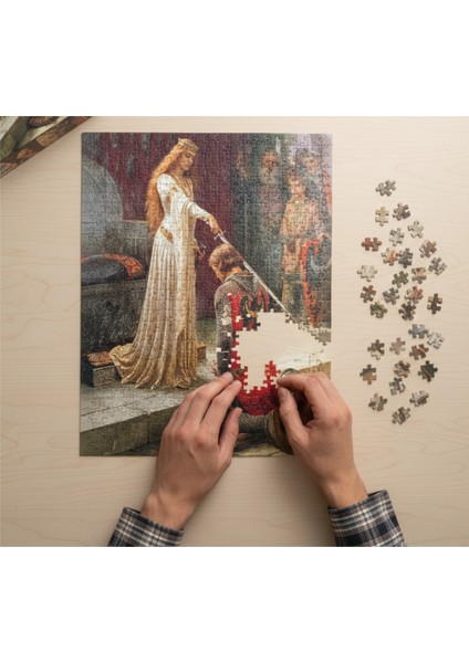 Edmund Blair Leighton The Accolade Onur Töreni 120 , 255 , 500 , 1000 Parça Ahşap (Mdf) Puzzle Yapboz fırsatları