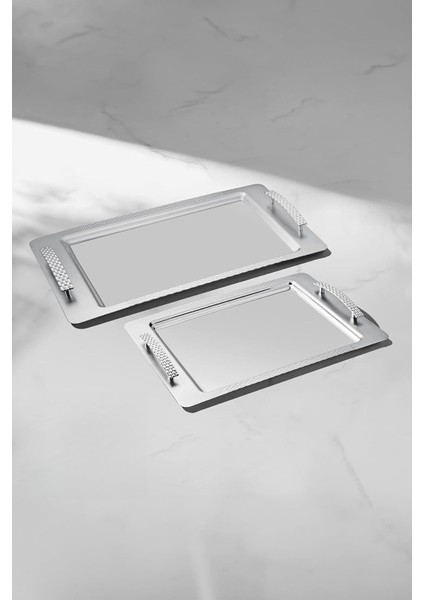 Sırma 2&apos;li Çelik Tepsi Seti