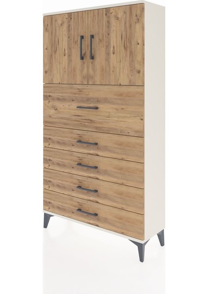 Arges Dolap 2 Raflı 5 Çekmeceli 2 Kapaklı 88X30X163 Aytaşı-Çam modelleri
