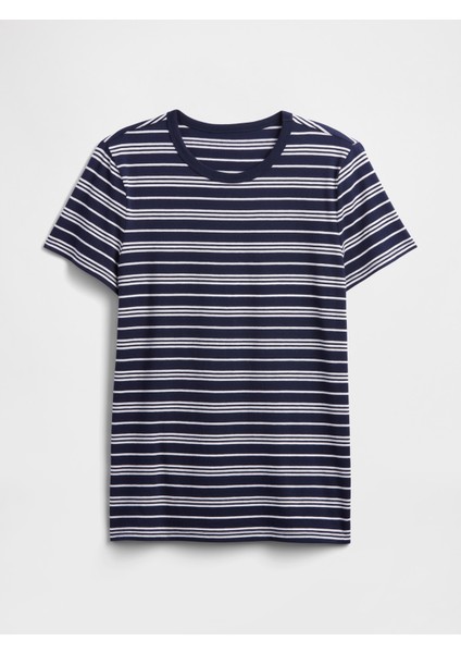 Kadın Lacivert Çizgili Crewneck T-Shirt fiyatları
