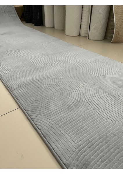 Kaymaz Tabanlı Elit Bukle Kesme Mutfak ve Salon Yolluk Halısı Gri fiyatları