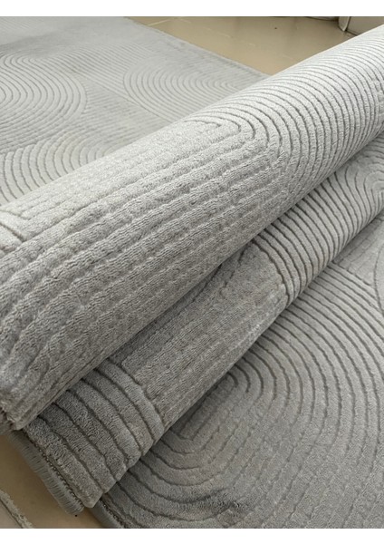 Kaymaz Tabanlı Elit Bukle Kesme Mutfak ve Salon Yolluk Halısı Gri fırsatları