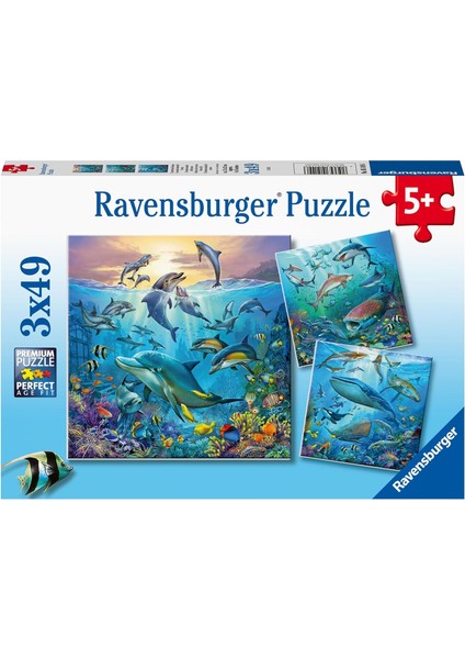 51496 3X49P Puz Okyanus Hayvanları, Çok Renkli