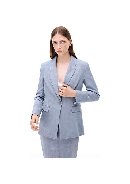 Arges Slim Fit Ekose Desen Standart Boy Takma Kol Ceket Yaka Indıgo Ceket fiyatları
