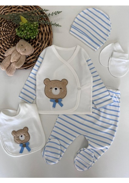 %100 Pamuk Yenidoğan Erkek Bebek 5 Parça Hastane Çıkış Seti fiyatları