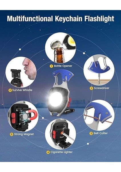 970 Mini Şarjlı Işıldak, Kapak Açacağı, Düdük Özelliği, Vidalama, Kesme, Çok Amaçlı Kamp, Deprem Çantası Işıldak fiyatları