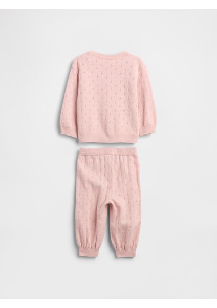Bebek Toz Pembe Cashsoft Pointelle Outfit Set modelleri