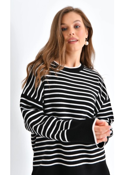 Kadın Kazak Pantolon 2'li Set Takım Çizgili Pantolonlu Kazak ve Pantolon - 10306 fiyatları