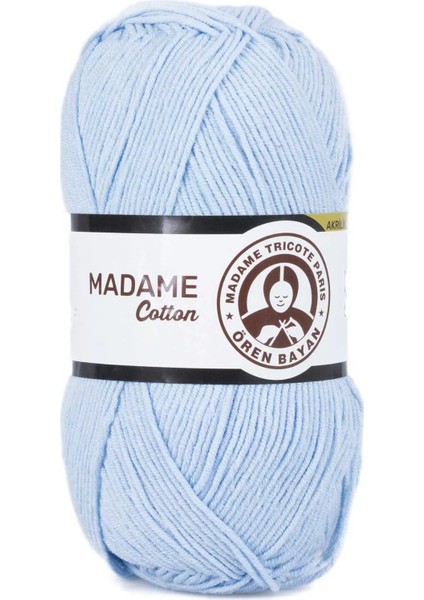 1 Adet Madame Cotton El Örgü Ipi Yünü 100 gr 014 Bebe Mavi
