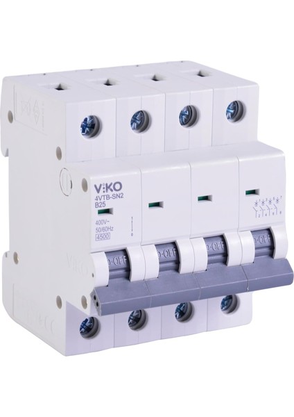 4VTB-4B25 Otomatik Sigorta 4,5ka B Tipi 4 Kutup 25A
