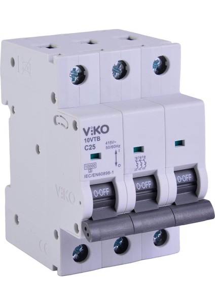 10VTB-3C25 Otomatik Sigorta 10KA C Tipi 3 Kutup 25A