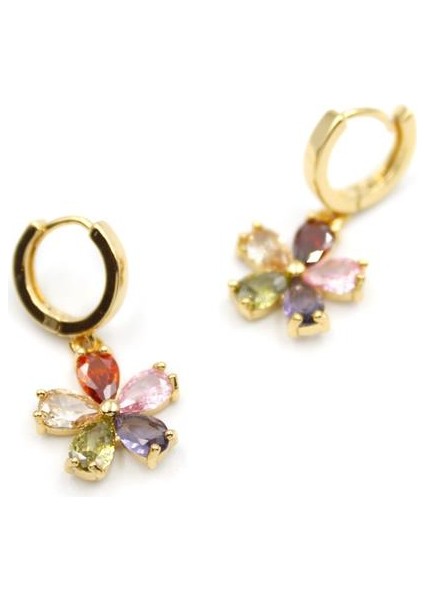 Çiçek Küpe - Çok Renkli