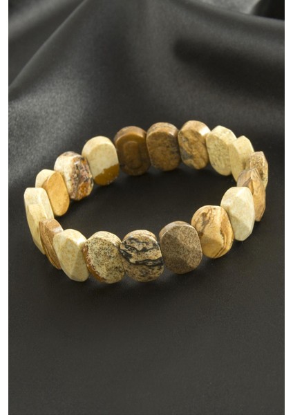 Oval Kesim Jasper Doğaltaşlı Bileklik