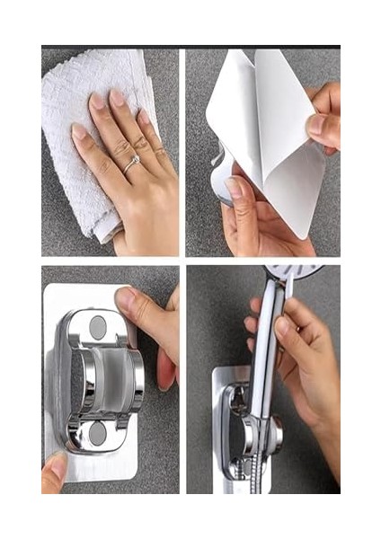 Yapışkanlı Duş Başlığı Askısı/el Duşu Tutucu/duş Mafsalı/dayanıklı Paslanmaz Krom Kaplama Abs Plastik Malzeme (Not: Ürünü Yapıştırmadan Önce Alanı Temizleyiniz) (Krom) modelleri