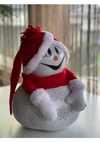 Ledli Yılbaşı Kardan Adam Yeni Yıl Kabak Dekorasyonu Yılbaşı Süsleri 30 cm
