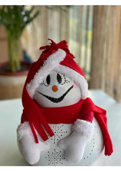 Ledli Yılbaşı Kardan Adam Yeni Yıl Kabak Dekorasyonu Yılbaşı Süsleri 30 cm modelleri