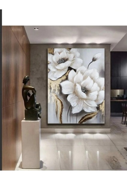 Kanvas Tablo Modern Tasarım Çiçek Kanvas Gülen Tablo 30 x 40