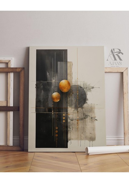 Kanvas Tablo Altın Küreler Dekoratif Soyut Kanvas Tablo 80 x 120