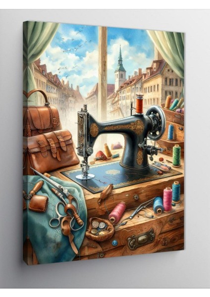 Kanvas Tablo Eski Dikiş Makinesi 100 x 140 CNVSDKEY-126132-100-140