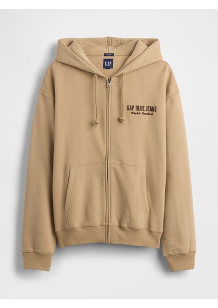 Erkek Kahverengi Vintagesoft Gap Logo Fermuarlı Sweatshirt fiyatları