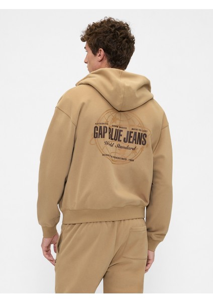 Erkek Kahverengi Vintagesoft Gap Logo Fermuarlı Sweatshirt fırsatları