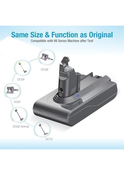 V6 ile Uyumlu Dc-62 Serisi 3000 Mah Li-Ion Muadil Batarya modelleri