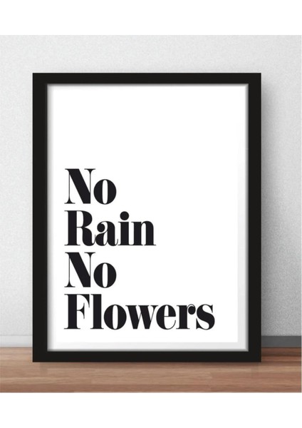 Kanvas Tablo No Rain No Flowers Temalı Çerçeve Görünümlü Mdf Tablo 40 x 60
